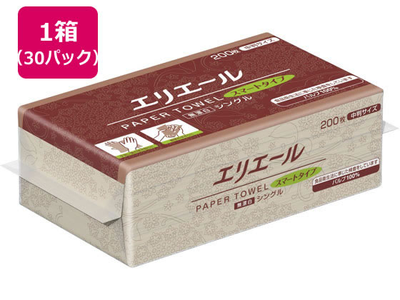 大王製紙 エリエール ペーパータオルスマートタイプ 無漂白 中判30パック 大王製紙 エリエール ペーパータオルスマートタイプ 無漂白 中判30パック