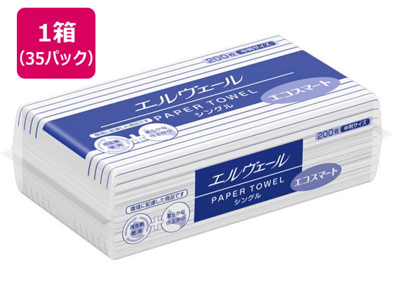 大王製紙 エルヴェール エコスマート シングル 中判 200枚×35パック