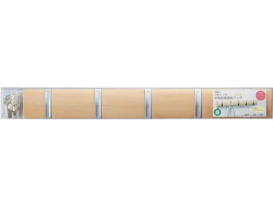 ●カラー：ナチュラル●サイズ（約）：幅４６５×奥行２８×高さ５４ｍｍ●総耐荷重：約７．５ｋｇ●材質：本体／木材（パイン）、フック／アルミニウム、専用金具フック・石膏釘／ステンレス、取り付けピース／ＡＢ