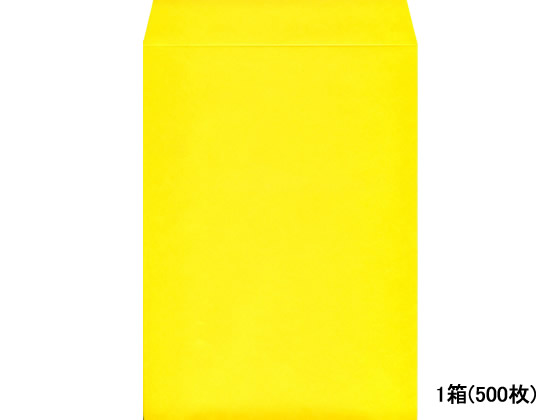 ●色：イエロー●規格サイズ：角２●寸法：縦３３２×横２４０ｍｍ●紙厚：８５ｇ／m2●郵便番号枠なし●口糊：なし●貼り合わせ：サイド貼り●注文単位：１箱（５００枚）