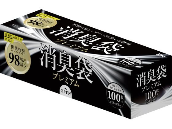 ハウスホールドジャパン 消臭袋 プレミアム M 黒 0.02mm厚 100枚入 ハウスホールドジャパン 消臭袋 プレミアム M 黒 0.02mm厚 100枚入