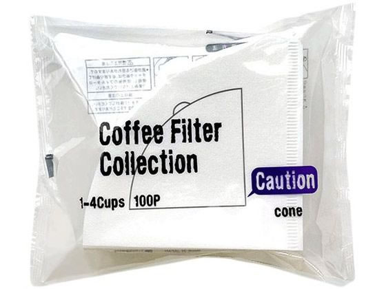 カナエ紙工 円すいコーヒーフィルター 1〜4杯用 100枚入 カナエ紙工 円すいコーヒーフィルター 1〜4杯用 100枚入