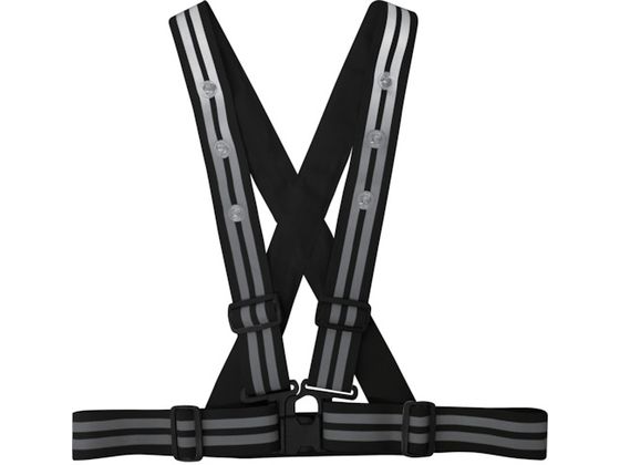喜多 LEDストレッチ安全ベルト 4.8cm幅 No6100 ブラック フリー 喜多 LEDストレッチ安全ベルト 4.8cm幅 No6100 ブラック フリー