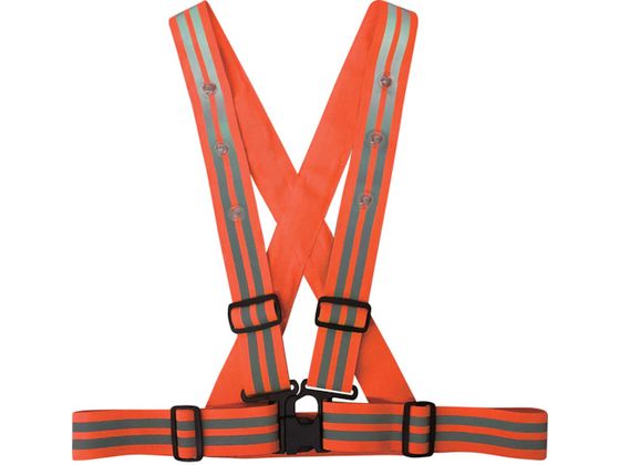 喜多 LEDストレッチ安全ベルト 4.8cm幅 No6100 オレンジ フリー 喜多 LEDストレッチ安全ベルト 4.8cm幅 No6100 オレンジ フリー