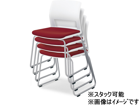 コクヨ 会議用イス160 布 肘無 サークル脚 背樹脂 ディープマリン CK 