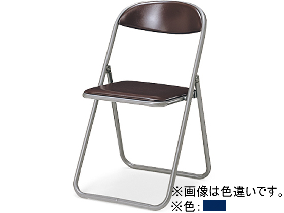 ●外寸法：幅４４０×奥行５０５×高さ７４０ｍｍ●材質：背・座／ビニールシート、座クッション／ポリウレタン、脚／スチール丸パイプΦ２２．２・メラミン焼付塗装●スライドリンク機構●カラー：ブルー●座面高さ