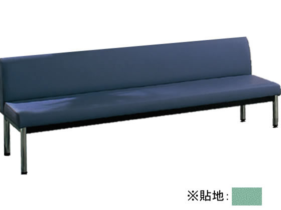 ●３人掛け●カラー／ライトミント●外寸法／幅１８００×奥行６００×高さ６７０ｍｍ●座面寸法／幅１８００×奥行４５５ｍｍ●座面高さ／３８０ｍｍ●材質／背・座：（張り地）耐アルコール、耐次亜塩素酸ナトリウ