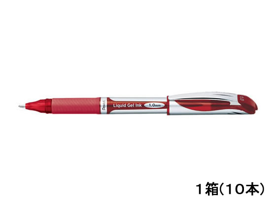 ぺんてる エナージェル 太字 1.0mm 赤 10本 BL60-B