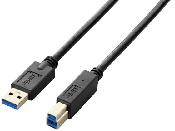エレコム USB3.0ケーブル A-Bタイプ 2m ブラック USB3-AB20BK エレコム USB3.0ケーブル A-Bタイプ 2m ブラック USB3-AB20BK