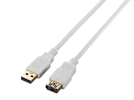 エレコム USB3.0延長ケーブル A-Aタイプ 2m ホワイト USB3-E20WH