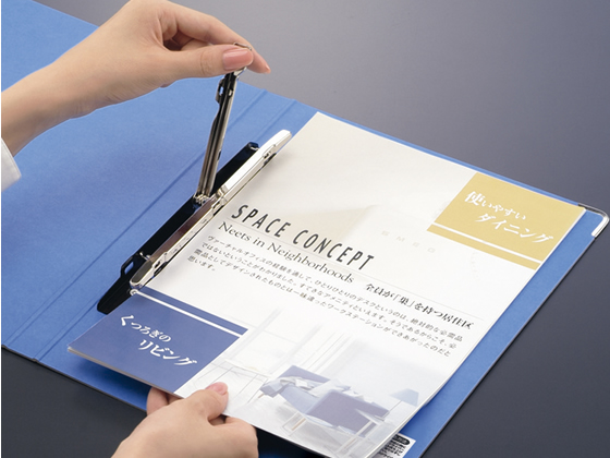 【brianjapan】ファイルセット コクヨ ジャンボレバーファイル(Z式) A3ヨコ とじ厚15mm 青 ﾌ