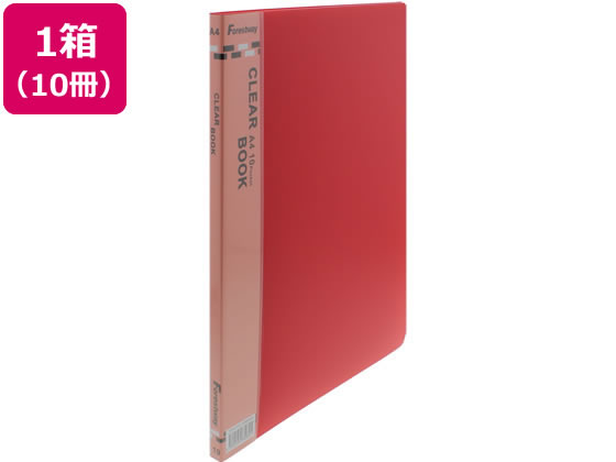 ●表紙色：レッド●サイズ：Ａ４タテ●外寸法：縦３０６×横２３７ｍｍ●背幅：１０ｍｍ●ポケット枚数：１０枚●中紙：あり●中紙色：レッド●材質：表紙／ポリプロピレン●背見出し紙差替え可能●注文単位：１箱（
