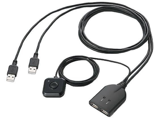 エレコム キーボード・マウス用パソコン切替器 手元スイッチ付 KM-A22BBK エレコム キーボード・マウス用パソコン切替器 手元スイッチ付 KM-A22BBK
