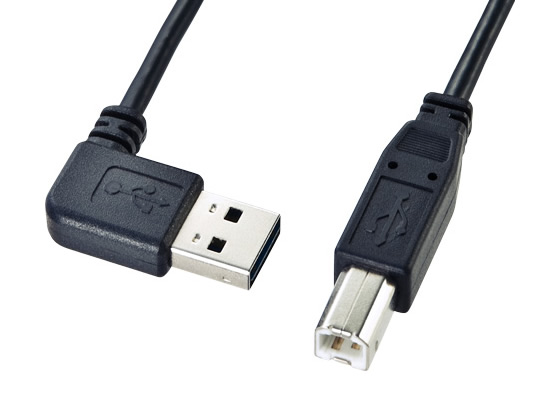 サンワサプライ L型USBケーブル A-B 2m ブラック KU-RL2 サンワサプライ L型USBケーブル A-B 2m ブラック KU-RL2