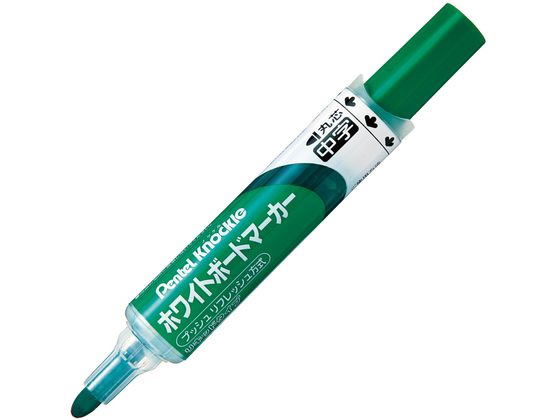 ぺんてる ホワイトボードマーカー ノックル 中字 緑 EMWLM-D