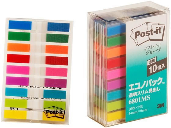ポスト・イット ジョーブ 透明見出し エコノパック 6801MS