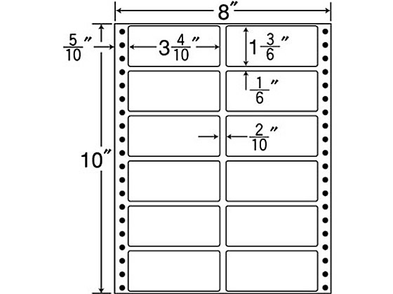 NANA 連続ラベルナナフォーム 8×10インチ 12面 500折 MM8A