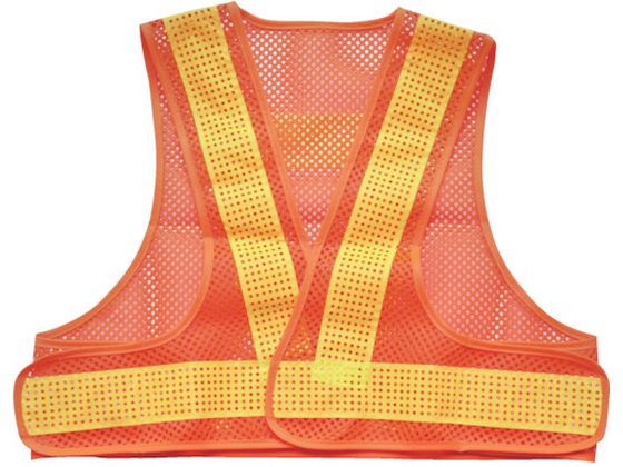 TRUSCO メッシュ安全ベスト ショート丈 オレンジ*イエロー 着丈420mm TRUSCO メッシュ安全ベスト ショート丈 オレンジ*イエロー 着丈420mm