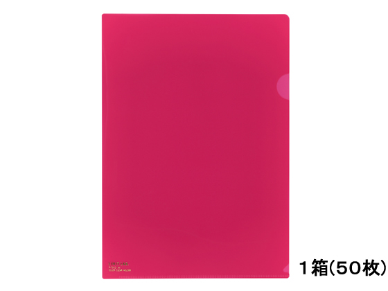 リヒトラブ カラークリヤーホルダー A4タテ 紅 50枚 F78-2