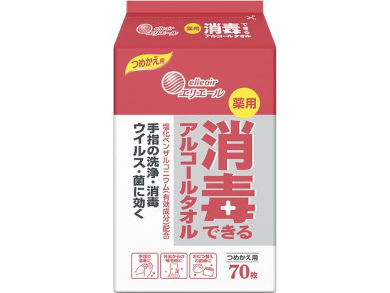 大王製紙 エリエール消毒できるアルコールタオル 詰替用70枚 大王製紙 エリエール消毒できるアルコールタオル 詰替用70枚
