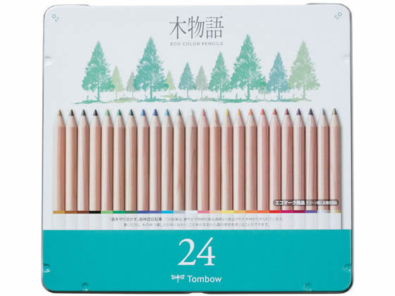 トンボ鉛筆 木物語缶入色鉛筆24色 CB-RS24C