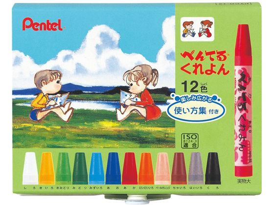 ぺんてる ぺんてる くれよん 12色 PTCR-12