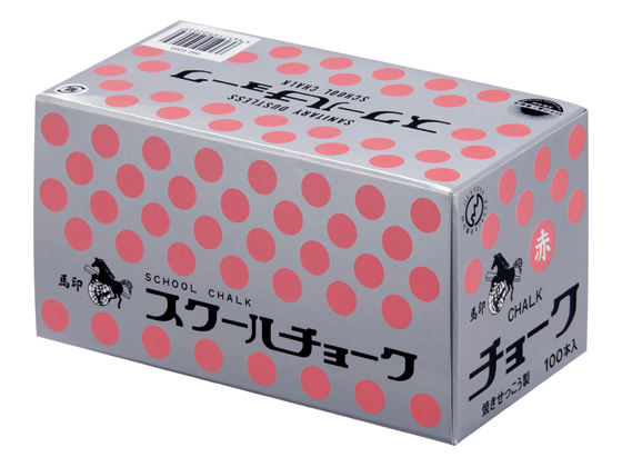 馬印 スクールチョーク赤 100本 C203