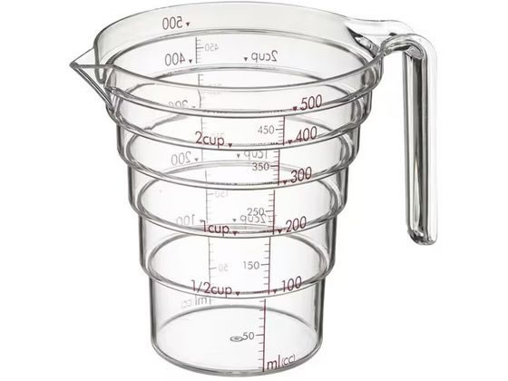 山崎実業 段々計量カップ 500mL クリア 2698 山崎実業 段々計量カップ 500mL クリア 2698
