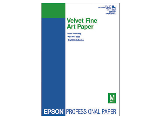 エプソン Velvet Fine Art Paper A3ノビ 20枚 KA3N20VFA