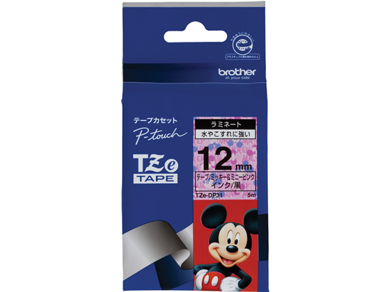 ブラザー TZテープ ミッキー&ミニーピンク TZe-DP31 ブラザー TZテープ ミッキー&ミニーピンク TZe-DP31