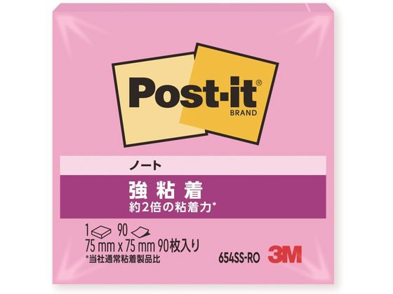 3M ポスト・イット強粘着ノートタイプ トロピカルピンク 654SS-RO