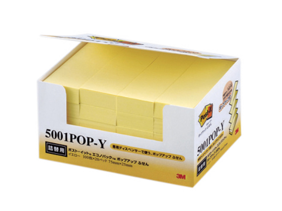 3M ポスト・イット ポップアップふせん詰替用 20冊 5001POP-Y 3M ポスト・イット ポップアップふせん詰替用 20冊 5001POP-Y