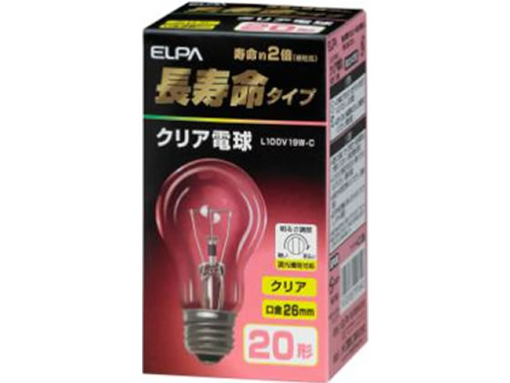 朝日電器 長寿命 クリア電球 20W形 L100V19W-C