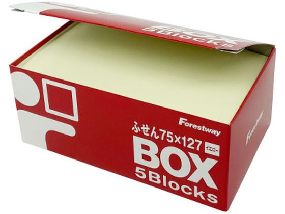 Forestway ふせん 75×127mm イエロー 5冊