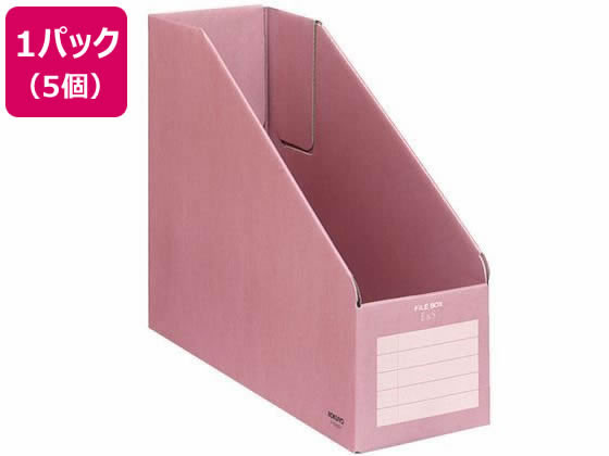 コクヨ ファイルボックスE & S A4タテ 背幅102mm ピンク 5個 フ-E455P