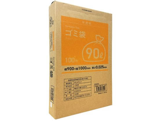 Forestway ゴミ袋(ティッシュBOXタイプ)半透明 90L 100枚 Forestway ゴミ袋(ティッシュBOXタイプ)半透明 90L 100枚