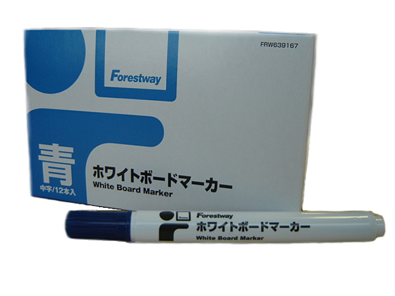 Forestway ホワイトボードマーカー 青 12本