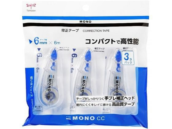 トンボ鉛筆 修正テープモノCC6 3個 KCB-327