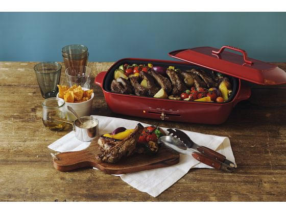 BRUNO ホットプレートグランデサイズ BOE026 深鍋セット　赤 ブルーノ ホットプレート グランデサイズ BOE026ーRD レッド ブルーノ