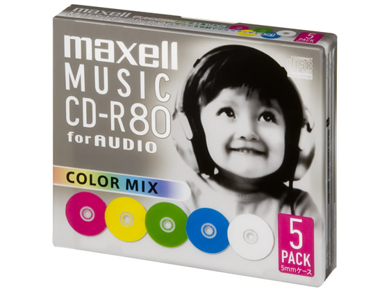 マクセル 音楽用CD-R 700MB カラーミックス 5枚