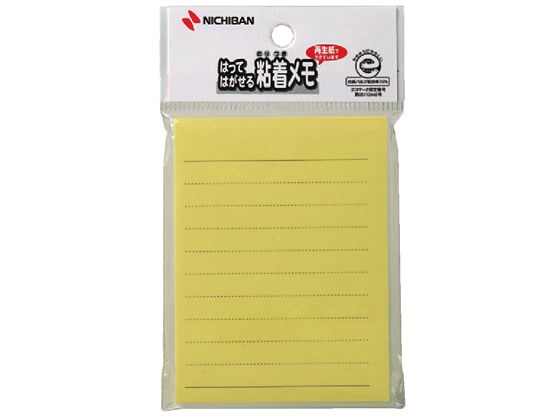 ニチバン ポイントメモ再生紙 (罫線入) 75×100mm イエロー P-114