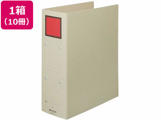 キングジム 保存ファイル A4タテ とじ厚80mm スクエア赤 10冊
