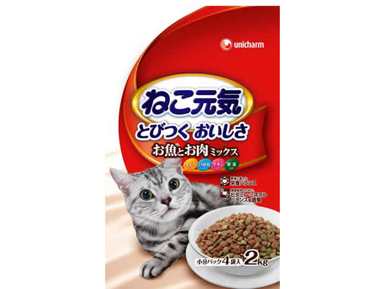 ユニチャームペットケア ねこ元気おいしさバランスお魚お肉ミックス2kg ユニチャームペットケア ねこ元気おいしさバランスお魚お肉ミックス2kg
