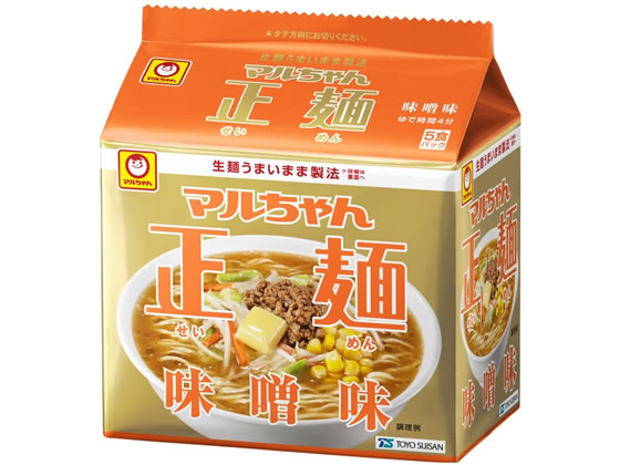 東洋水産 マルちゃん正麺 味噌味 5食パック 東洋水産 マルちゃん正麺 味噌味 5食パック
