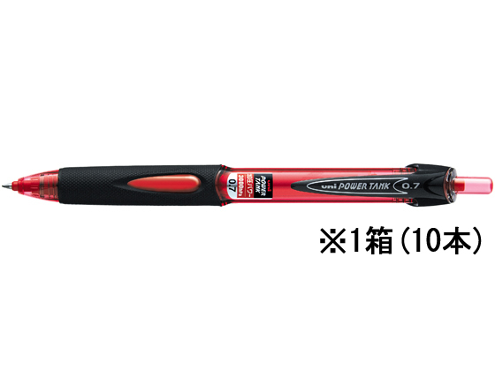 三菱鉛筆 パワータンクスタンダード ノック式 赤 10本