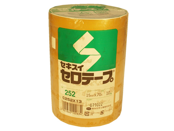 セキスイ セロテープ NO.252 幅15mm×70m 10巻 C252×13