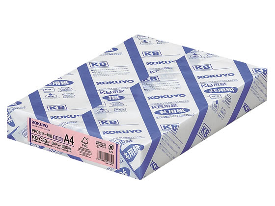 コクヨ PPCカラー用紙 A4 ピンク 500枚 KB-C39P
