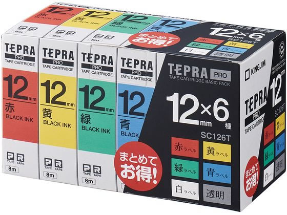 キングジム テプラPROテープカートリッジ ベーシックパック SC126T キングジム テプラPROテープカートリッジ ベーシックパック SC126T