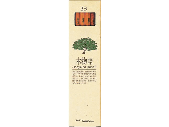 トンボ鉛筆 リサイクル鉛筆 木物語 2B 12本入 LA-KEA2B