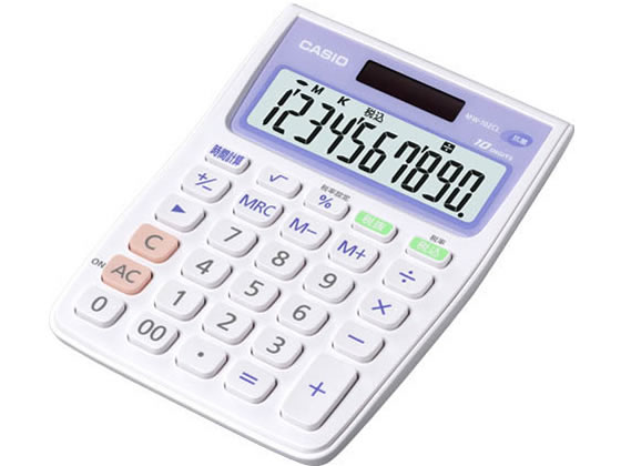 カシオ 抗菌電卓10桁 ミニジャストタイプ MW-102CL-N